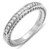 0.25 Carat (ctw) 10K White Gold Round White Diamond Anniversary Wedding Band Stackable Ring 1/4 CT