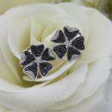 1.25 Carat (ctw) 14k White Gold Black & White Round Diamond Ladies Cluster Flower Stud Earrings 1 1/4 CT