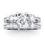 1.00 Carat (ctw) 14k White Gold Round Diamond Ladies Bridal Semi Mount Ring Set (No Center Stone)