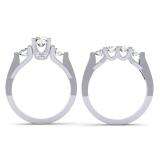 1.00 Carat (ctw) 14k White Gold Round Diamond Ladies Bridal Semi Mount Ring Set (No Center Stone)