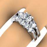 1.00 Carat (ctw) 14k White Gold Round Diamond Ladies Bridal Semi Mount Ring Set (No Center Stone)