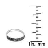 0.25 Carat (ctw) 14k White Gold Round Black Diamond Ladies Pave Anniversary Wedding Band Stackable Ring 1/4 CT