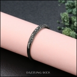 0.25 Carat (ctw) Black Rhodium Plated 14K White Gold Round Black Diamond Ladies Pave Anniversary Wedding Band Stackable Ring 1/4 CT