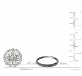 0.25 Carat (ctw) Black Rhodium Plated 14K White Gold Round Black Diamond Ladies Pave Anniversary Wedding Band Stackable Ring 1/4 CT