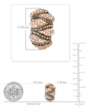 1.00 Carat (ctw) Round Champagne Diamond & White Diamond Cluster Screwback Earrings for Women in Rose Gold