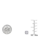 0.75 Carat (ctw) 14K White Gold Round Diamond Cluster Stud Earrings Look of 2 CT total wt
