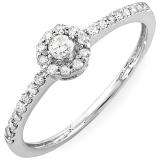 0.40 Carat (ctw) 14k White Gold Round Diamond Ladies Halo Style Engagement Bridal Ring  2/5 CT