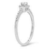 0.40 Carat (ctw) 14k White Gold Round Diamond Ladies Halo Style Engagement Bridal Ring  2/5 CT