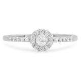 0.40 Carat (ctw) 14k White Gold Round Diamond Ladies Halo Style Engagement Bridal Ring  2/5 CT