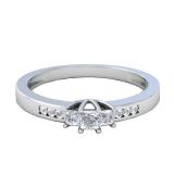 IGI CERTIFIED 0.33 Carat (ctw) 14K White Gold Round & Princess Diamond Ladies 3 Stone Engagement Bridal Ring 1/3 CT