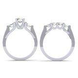 1.40 Carat (ctw) 14k White Gold Round Diamond Ladies Bridal Engagement Ring Set