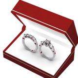 1.40 Carat (ctw) 14k White Gold Round Diamond Ladies Bridal Engagement Ring Set