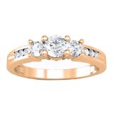 0.35 Carat (ctw) 10k Rose Gold Round Diamond Ladies 3 stone Engagement Bridal Ring