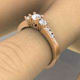 0.35 Carat (ctw) 10k Rose Gold Round Diamond Ladies 3 stone Engagement Bridal Ring