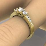 0.35 Carat (ctw) 14K Yellow Gold Round Diamond Ladies 3 stone Engagement Bridal Ring