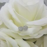 0.50 Carat (ctw) 10K White Gold Round Cut Diamond Round Shape Cluster Earrings  Look of 1 CT each 1/2 CT