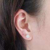 0.50 Carat (ctw) 14K Rose Gold Round Cut Diamond Round Shape Cluster Earrings  Look of 1 CT each 1/2 CT