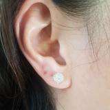 0.50 Carat (ctw) 14K Rose Gold Round Cut Diamond Round Shape Cluster Earrings  Look of 1 CT each 1/2 CT