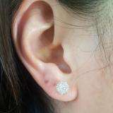 0.50 Carat (ctw) 14K Rose Gold Round Cut Diamond Round Shape Cluster Earrings  Look of 1 CT each 1/2 CT
