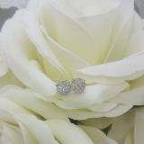 0.50 Carat (ctw) 14K White Gold Round Cut Diamond Round Shape Cluster Earrings  Look of 1 CT each 1/2 CT