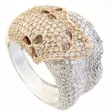 4.80 Carat (ctw) 14k Rose Gold White & Champagne Round Diamond Ladies Cocktail Right Hand