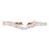0.20 Carat (ctw) 10K Rose Gold Round Cut Diamond Ladies Anniversary Wedding Stackable Contour Guard Band 1/5 CT