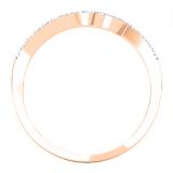 0.20 Carat (ctw) 10K Rose Gold Round Cut Diamond Ladies Anniversary Wedding Stackable Contour Guard Band 1/5 CT