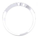 0.20 Carat (ctw) 10K White Gold Round Cut Diamond Ladies Anniversary Wedding Stackable Contour Guard Band 1/5 CT
