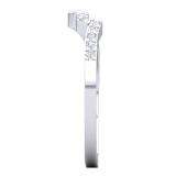 0.20 Carat (ctw) 10K White Gold Round Cut Diamond Ladies Anniversary Wedding Stackable Contour Guard Band 1/5 CT