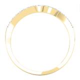 0.20 Carat (ctw) 10K Yellow Gold Round Cut Diamond Ladies Anniversary Wedding Stackable Contour Guard Band 1/5 CT