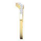0.20 Carat (ctw) 10K Yellow Gold Round Cut Diamond Ladies Anniversary Wedding Stackable Contour Guard Band 1/5 CT