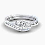 0.40 Carat (ctw) 14k White Gold Round Diamond Ladies Bridal Engagement Ring Set