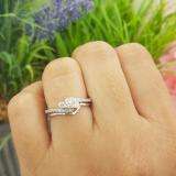 0.40 Carat (ctw) 14k White Gold Round Diamond Ladies Bridal Engagement Ring Set