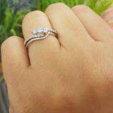 0.40 Carat (ctw) 14k White Gold Round Diamond Ladies Bridal Engagement Ring Set