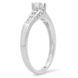 0.55 Carat (ctw) 14k White Gold Round Diamond Ladies Engagement Bridal Ring