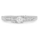 0.55 Carat (ctw) 14k White Gold Round Diamond Ladies Engagement Bridal Ring