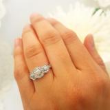 0.65 Carat (ctw) 14k White Gold Brilliant Round Diamond Ladies 3 stone Bridal Engagement Ring
