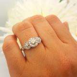 0.65 Carat (ctw) 14k White Gold Brilliant Round Diamond Ladies 3 stone Bridal Engagement Ring