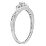 0.25 Carat (ctw) 14k White Gold Round Diamond Ladies 3 Stone Engagement Promise Ring 1/4 CT