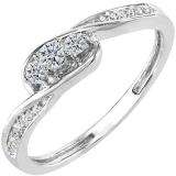 0.25 Carat (ctw) 10k White Gold Round Diamond Ladies 3 Stone Engagement Promise Ring 1/4 CT