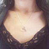 0.30 Carat (ctw) Sterling Silver Real Black & White Diamonds Heart Ladies Pendant