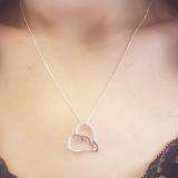 0.30 Carat (ctw) Sterling Silver Real Black & White Diamonds Heart Ladies Pendant
