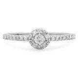 0.33 Carat (ctw) Sterling Silver Round Diamond Ladies Engagement Halo Style Bridal Ring 1/3 CT