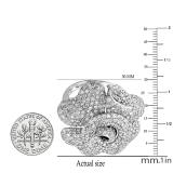 3.65 Carat (ctw) 14k White Gold Round Diamond Ladies Cocktail Blossom Flower Rose Right Hand Ring