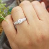 1.22 Carat (ctw) 14K White Gold Round Diamond Pave set Bridal Engagement Ring 0.72 CT center included
