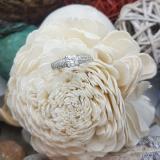 1.22 Carat (ctw) 14K White Gold Round Diamond Pave set Bridal Engagement Ring 0.72 CT center included