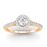 0.40 Carat (ctw) 14k Rose Gold Round Cut Diamond Ladies Engagement Bridal Halo Ring