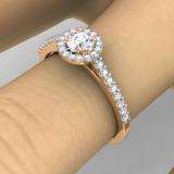 0.40 Carat (ctw) 14k Rose Gold Round Cut Diamond Ladies Engagement Bridal Halo Ring