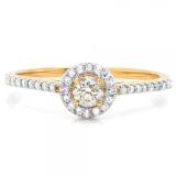 0.40 Carat (ctw) 14k Yellow Gold Round Cut Diamond Ladies Engagement Bridal Halo Ring