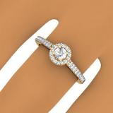 0.40 Carat (ctw) 14k Yellow Gold Round Cut Diamond Ladies Engagement Bridal Halo Ring